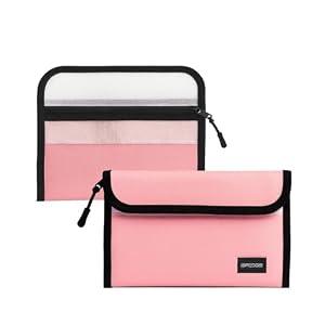 igrass 6200°F Fireproof Waterproof Money Bag with Zipper - 8x5 inch Fire Safe Pouch with Valuables for Passports, Jewellery, Cash (Pink)