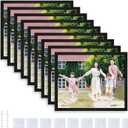 8x10 Picture Tiles | Mix Tiles Picture Frames Stick on Wall | Photo Tiles Peel and Stick Picture Frames as Gallery Wall Frame Set (Black - 9 Pcs)