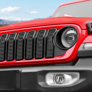JeCar Grill Inserts for 2024 2025 2026+ Jeep Wrangler JL JLU Grill Cover & Headlight Covers Trim Kit, Not Fit for JL Sport & Sports (Black 9pcs)