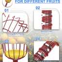AgiiMan 28 Reach Fruit Picker with Telescopic Extension Pole and 20L Bucket, 5 to 20 FT Fruit Picker Pole Lightweight and Sturdy Aluminum Telescopic Pole, Easy to Assemble Fruit Picking Basket