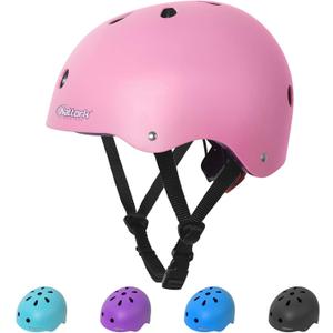 Kids Youth Bike Helmet - Lightweight and Safe Helmet for Boys and Girls Toddler, Adjustable Multi-Sport Helmets for Skateboard Skate Scooter (Small (18.1''-19.7''), Matte Pink)