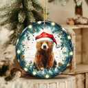 3 x Bear Ornament 2025 Just a Girl Who Loves Bears Cute Animal Ceramic Ornament with Santa Hat Bear Artwork, Holiday Tree Decoration & Gift for Girl Lover Bear