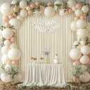 10ft x 10ft Beige Backdrop Curtain for Baby Shower Wrinkle Free Backdrop Drapes Panels for Parties Wedding Bridal Shower Birthday Photo Photography Polyester Fabric Background Decoration