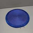 Fennco Styles Handwoven Fringe Boho Placemats 15" Round, Set of 4 - Navy Blue Braided Texture Table Mats for Home, Dining Room, Banquets, Family Gathering and Special Occasion