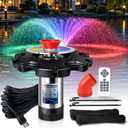 Pond Fountain Aerator, LED RGB Multicolor Aerator Floating Fountain Light, 750W 1HP 15000 GPH Floating Pump,IP68,for Ponds & Lakes