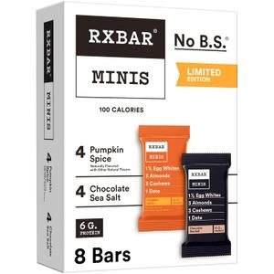 RXBAR Minis Protein Bars, Protein Snack, Snack Bars, Variety Pack, 7.3oz Box (8 Bars), Best By: 04/16/25