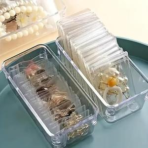 100pcs Clear Resealable Antioxidant Jewelry Bags, Self-Sealing Zipper Pouches for Jewelry Organization, Display，4 * 6cm