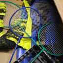 EastPoint Easy Setup Badminton Set - 5 ft Net, 4 Rackets, 2 Shuttlecocks - Quick Setup Net for Backyard Games - Steel Shaft Badminton Rackets for Family Games - Durable Shuttlecocks for Outdoor Sports