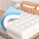 Mattress Topper King Size, 3 Inch King Mattress Topper Dual Layer, 1 Inch Pillow Topper and 2 Inch Cooling Gel Memory Foam Mattress Topper for Back Pain