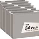 ViVin Hanging File Folders, 1/5-Cut Adjustable Tabs with 24 Per Box, 2 Inch Expansion, 24 Pack Letter Size Hanging File Folders, Designed for Office Home School Filing Cabinet (Gray)