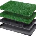LOOBANI Dog Grass Pad with Tray - Dog Litter Box - Indoor Potty for Apartment and Patio Training - with 2 Packs Grass Pee Pads for Replacement, 1620 Inch