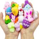 24 Pack Easter Mochi Squishy Toys Filled Easter Eggs, Plastic Easter Eggs Filled with Easter Squishy Toys for Eggs Hunt, Gifts for Kids Boys Girls Party Favors, Easter Basket Stuffers