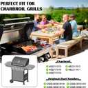 Grill Replacement Parts for Charbroil 463211513, 463211512, 463211516, 463211511, 463211514 Grill Model, Grill Heat Tent Shield, Burner Tube (1 Burner with Bracket), Carryover Tube Replacement Kits.