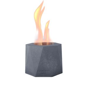 Kante Concrete Tabletop Fire Pit with 7.2" Light Gray Base, Ethanol Fire Pit for Indoor&Outdoor, Portable Rubbing Alcohol Tabletop Fire Bowl, Mini Fireplaces for Smores Maker (Rome)