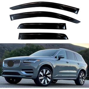 KPY Window Visor Compatible with Volvo XC90 2016-2024, 4PC Rain Guard Side Window Vent Deflectors Tape-On Style, 2016 2017 2018 2019 2020 2021 2022 2023 2024
