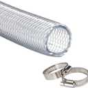 High Pressure Braided Clear Flexible PVC Tubing 3/4" ID, 10ft (3/4" ID - 10 ft)