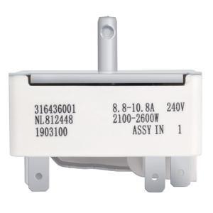 316436001 Surface Element Switch Surface Burner Infinite Switch Fits for Frigidaire Kenmore Stove Parts 316021501, 1155395FFEF3015PBB790.9421940B790.94053310EA1145040