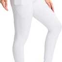 SANTINY Women's Fleece Lined Winter Leggings Water Resistant High Waisted Thermal Hiking Running Warm Pants Women Pockets(Light Grey_S)