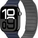 Tasikar Magnetic Bands Compatible with Apple Watch 42mm(Series 11/Series 10) 41mm 40mm 38mm Soft Silicone Replacement Loop Wristband for iWatch SE Series 11 10 9 8 7 6 5 4 3, Dark Blue-Grey