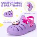 FUNCOO PLUS Boys Girls Sandals Toddler Lightweight EVA Water Shoes Kids Closed Toe Fisherman Sandals Summer Beach Sports Shoes Outdoor (Purple)