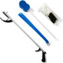 Medline Economy Hip Kit, Mobility Aids Ideal for Hip Surgery Recovery, 4-Pieces, 26" Grabber Reacher, Shoehorn, Sock-Aid, and Contoured Bath Sponge
