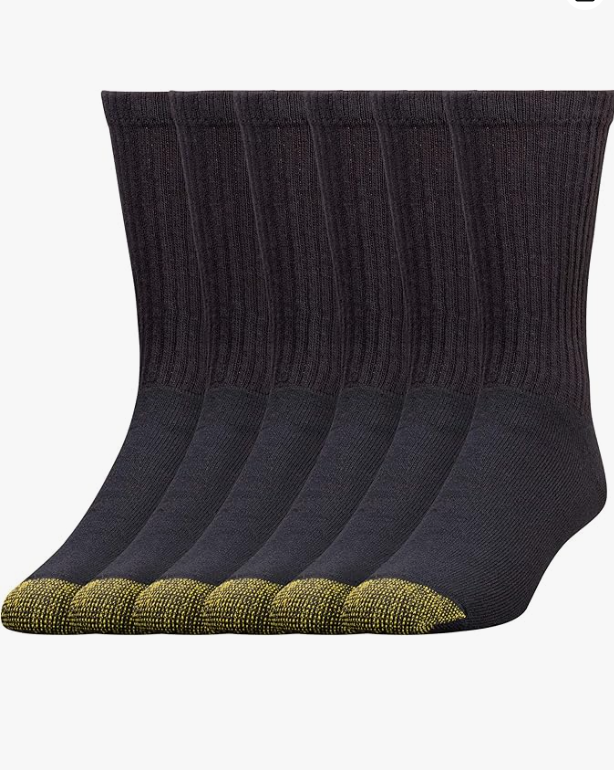 GOLDTOE Men's 656S Cotton Crew Athletic Socks, Multipairs 8 Pairs