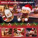 IMOLL Shaking Wooden Man Figurine with 12pcs Magnetic Expressions,Handmade Shaking Feet Wooden Doll,Car Dashboard Desktop Decor Christmas Decor Home&Qffice Decor (with Knit Beanie Hat + Scarf)