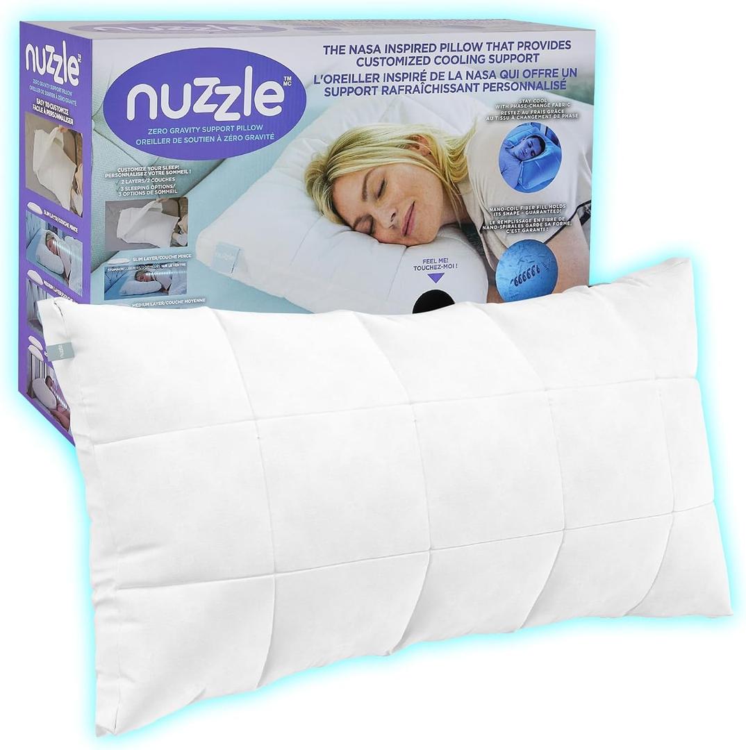 Nuzzle Cooling Adjustable Pillow Queen Size for Side Sleepers, Luxury Bed Pillow Hotel Collection - Best Adjust Height Soft Firm Pillow for Back, Stomach or Side Sleepers (White) Nuzzle Cooling Adjustable Pillow Queen Size for Side Sleepers, Luxury Bed Pillow Hotel Collection - Best Adjust Height Soft Firm Pillow for Back, Stomach or Side Sleepers (White)