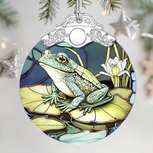Christmas Ornaments: Stained Glass Ornament, Christmas Tree Ornament, Hanging Ornaments for Home Decor & Xmas Tree Decorations Exquisite Holiday Decor, Gifts & Holiday Present - Frog