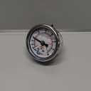 1-1/2" Pressure Gauge, Stainless Steel Case, Chrome Plated Brass Connection, Lqiuid Filled, Compound Vacuum -30 Hg - 0-60 psi Back Mount 1/8" NPT