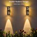 Solar Wall Lights Outdoor 2 Pack, 3000K Dusk to Dawn Lighting Wall Sconce Solar Powered, Modern Aluminum Design, IP65 Waterproof Up and Down Solar Lights Outdoor for House Garage Porch Exterior, 10.6"