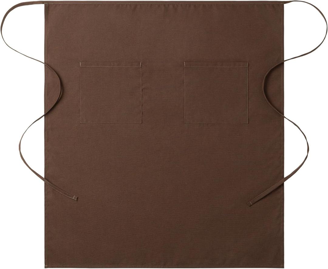 Bistro Waist Apron with Dual Pockets  Adjustable Long Chef Apron for Kitchen, Restaurant & Caf (Rust)