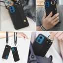 Case for Motorola Moto G24 4G / G04 4G /G04S / E14 4G Phone Case, Wrist Strap Hand Holder Bracelet Silicone Protective Cover Case - Black