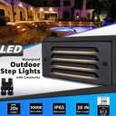 SUNVIE Low Voltage Step Lights 5W LED Step Lights Outdoor 3000k Low Voltage Deck Light with Horizontal Louver Faceplate Deck Stair Light for Stairs Fence Post Fastlock2 Connectors Included, 8 Pack