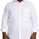 Mens Big and Tall Dress Shirts Button Down Shirts Long Sleeve Shirt from Size S to 6XL(T) (White)