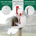 BlissBoard White Mailboxes for Outside Post Mount, Galvanized Steel Metal Mailbox, Standard Size, 20 x 8.7 x 6.7 Inches