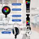 2 x Be Kind Id Badge Holder with Lanyard,Retractable Badge Holders Reels,Breakaway Lanyards for ID Badges,Cute Fashion Key Chain Keychains,Badge Clips for School Office