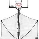 Silverback Basketball Yard Guard Defensive Net System Rebounder with Foldable Net and Arms into Pole, White/Black, Large