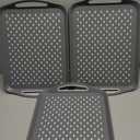 Non-Slip Serving Tray with Handles, 17.7" x 12.4" Large Food Tray Serving Platter (Gray, 3 Pack)