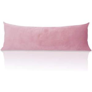 StangH Pink Body Pillow Cover for Kids/Pregnant Women, Super Soft Velvet Body Pillow Pillowcase, Extra Long Sofa/Couch Cover with Hidden Zipper, 20 x 54 inches, 1 Piece