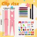 JOICEE 60 Set Cheer Pins Spirit Clips, 60 Colored Wooden Clothes Pins 102 Mini Resin Ducks Bows Daisy and Stickers Pens 150 Clay Beads for Backpacks Ribbon Team Classroom Cheer Gifts Bulk