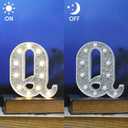 Light Up Letters, Marquee Light Letter for Table Decorations, Glitter Light Up Signs for Prom, Events, or Engagement Party Decor, Featuring Alphabet & Number Lighted Letters, Letter Q