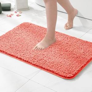 MIULEE Living Coral Bathroom Rugs, Soft Large Absorbent Microfiber Bath Rugs Non Slip Quick Dry Fluffy Bath Mats for Bathroom Floor Tub Showers, Machine Washable, 24x36 Inch