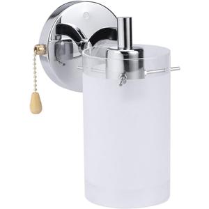 Veemoon Wall Light Fixture with Pull Chain, Enterway Glass Wall Mount Lamp Vintage Farmhouse Corridor Decorative Lamp Pull Closet Light for Bedroom Hallway Bathroom (12V-240, E27, No Bulb Included)