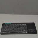 (Dual Mode) Rii RT518S Wireless and Bluetooth 2-LED Color Backlit Multimedia Keyboard with Multi-Touch Big Size Trackpad,Rechargable Keyboard for Android TV Box,PC,Tablets,Smart TV, HTPC, IPTV,Windows