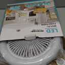 Silent Socket Fan Light - Screw-in Ceiling Fan Light Socket, LED Bulb Fan, Ceiling Fan Light with Light and Remote Control for Kitchen Bathroom Storage Garage (White)