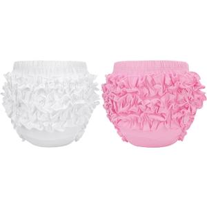Durio Baby Bloomers - Ruffle Diaper Covers for Girls, Cotton Infant Under Dress Shorts, Cute Underwear for Newborn to Toddler Size: 6-12 Months