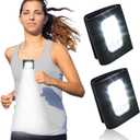 2 Pack Safety Jogging LED Light, Black, Water Resistant, 4 Modes, USB Charging, Strong Magnetic Clip for Night Running, Walking, Hiking