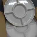 3 Pack Divided Serving Tray, 13 Inch Unbreakable Chip and Dip Platter, Melamine Appetizer Serving Plate, 5 Sectional Party Snack Relish Tray for Serving Food, Nuts, Candy, Dried Fruit, Veggies