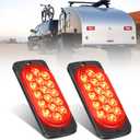 Nilight 4.4 Inch Aluminum Housing Tail Light 2 PCS 16 LED Red Running Brake Turn Signals Marker Lights Surface Mount IP67 Waterproof for 10-30V RV Camper Trailer Truck Bus Boat